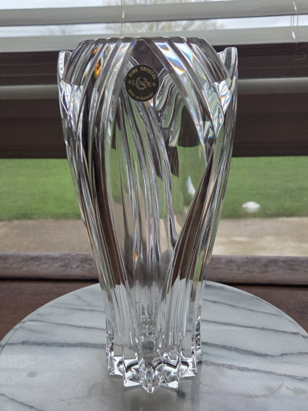 Lenox Fine Crystal Vase Made in Germany Original Label 10" Arctic Bloom NEW